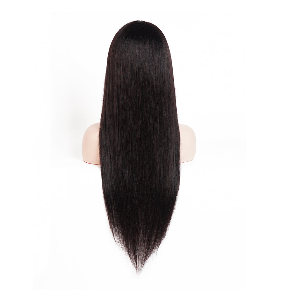 MACHINE MADE SILKY STRAIGHT WIG WITH BANG NATURAL BLACK COLOR