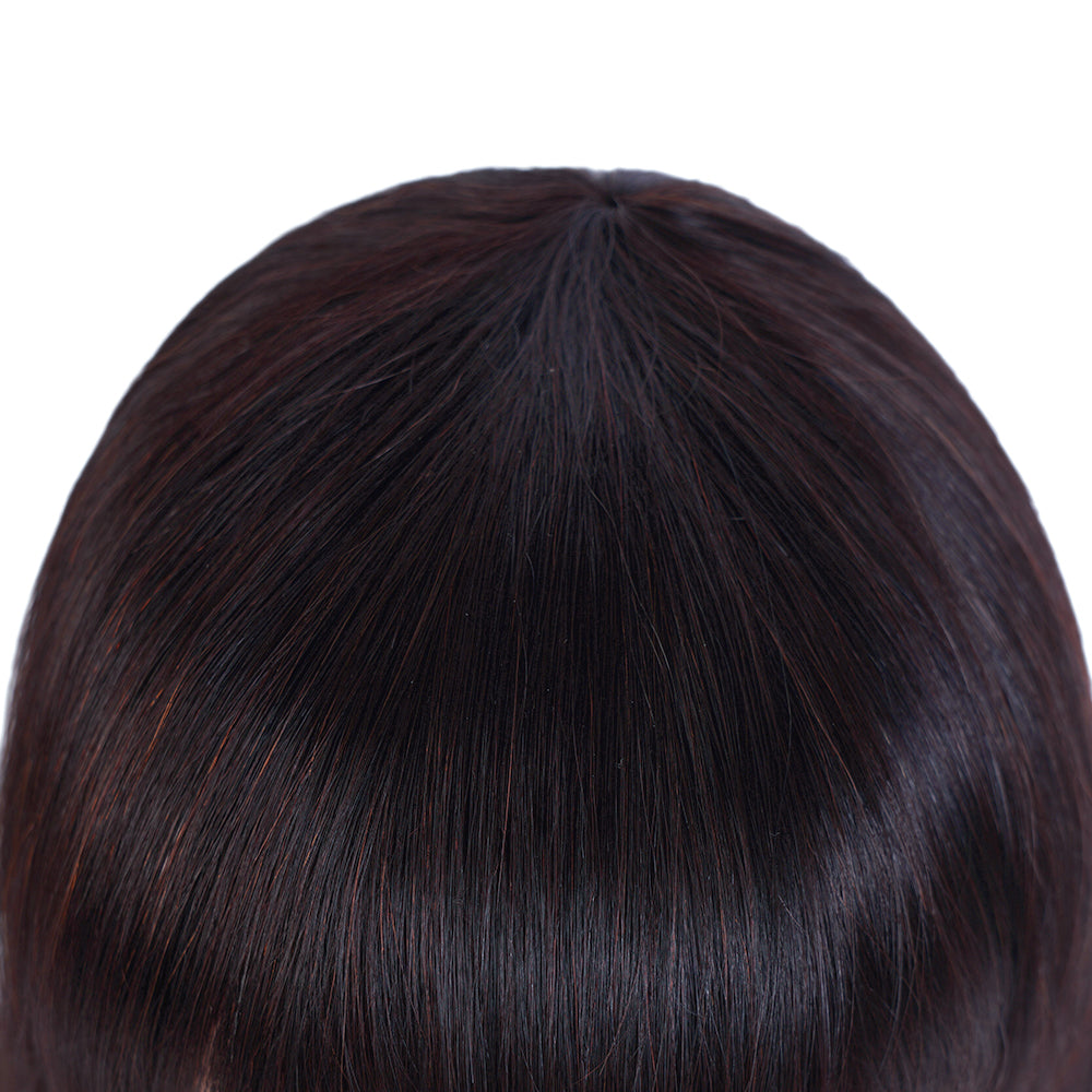MACHINE MADE SILKY STRAIGHT WIG WITH BANG NATURAL BLACK COLOR